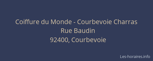 Coiffure du Monde - Courbevoie Charras