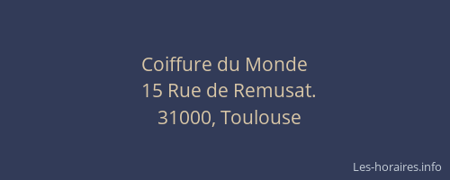 Coiffure du Monde