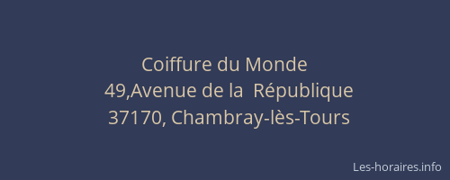 Coiffure du Monde
