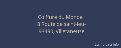 Coiffure du Monde
