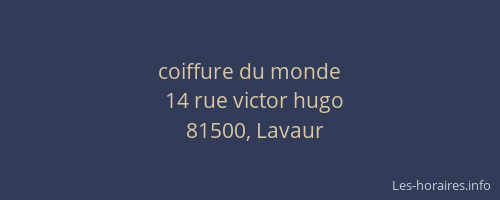 coiffure du monde