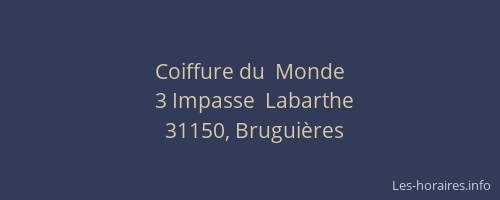 Coiffure du  Monde