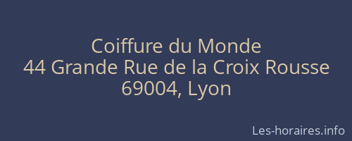 Coiffure du Monde