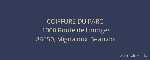 COIFFURE DU PARC