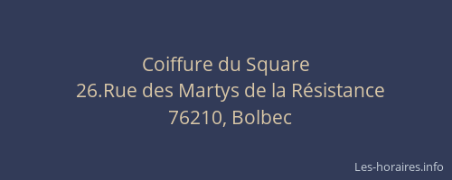 Coiffure du Square