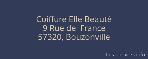 Coiffure Elle Beauté