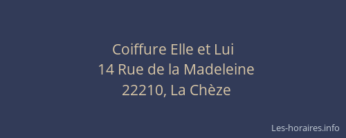Coiffure Elle et Lui