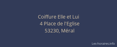 Coiffure Elle et Lui