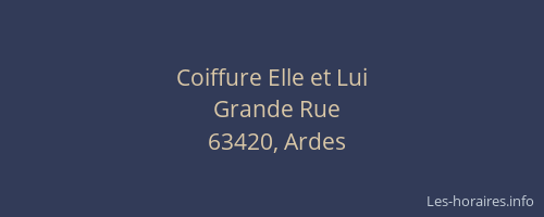 Coiffure Elle et Lui