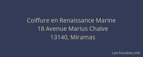 Coiffure en Renaissance Marine