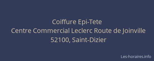 Coiffure Epi-Tete