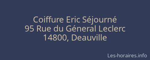 Coiffure Eric Séjourné