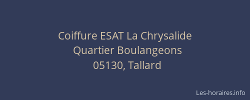 Coiffure ESAT La Chrysalide