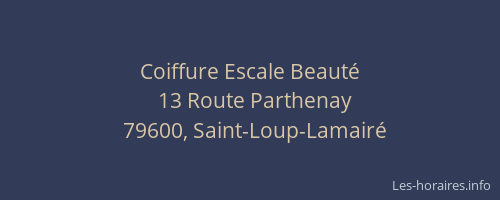 Coiffure Escale Beaut&eacute;