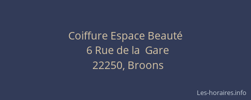 Coiffure Espace Beaut&eacute;