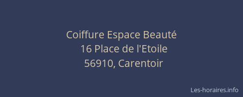 Coiffure Espace Beaut&eacute;