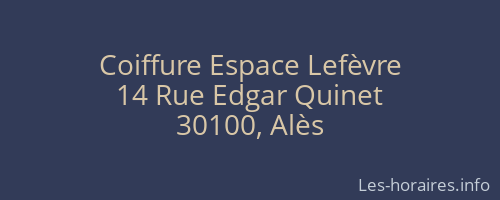 Coiffure Espace Lefèvre