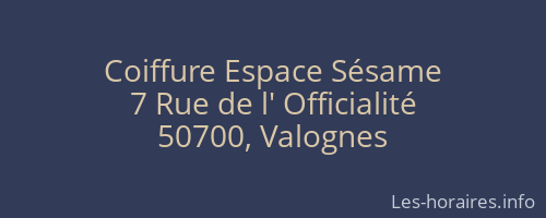 Coiffure Espace Sésame