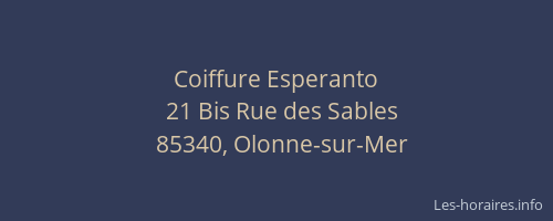 Coiffure Esperanto