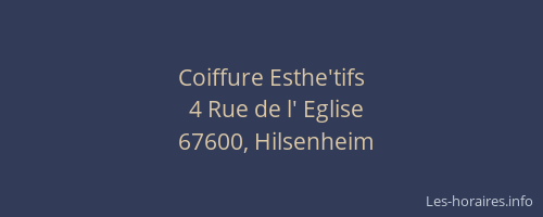 Coiffure Esthe'tifs