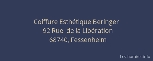 Coiffure Esth&eacute;tique Beringer