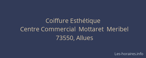 Coiffure Esth&eacute;tique