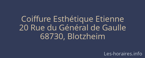 Coiffure Esthétique Etienne