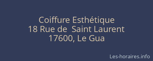 Coiffure Esthétique