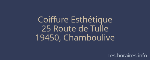 Coiffure Esthétique