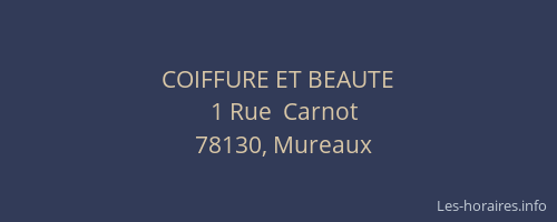 COIFFURE ET BEAUTE