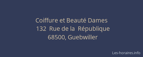 Coiffure et Beaut&eacute; Dames