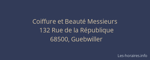 Coiffure et Beaut&eacute; Messieurs