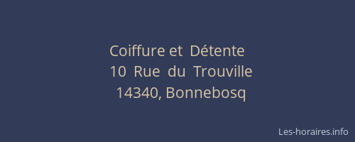 Coiffure et  D&eacute;tente