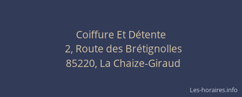 Coiffure Et Détente