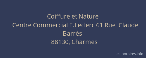 Coiffure et Nature