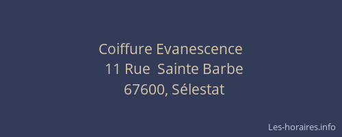 Coiffure Evanescence