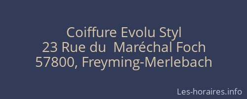 Coiffure Evolu Styl