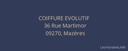 COIFFURE EVOLUTIF