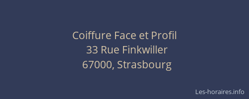 Coiffure Face et Profil