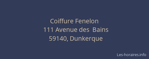 Coiffure Fenelon