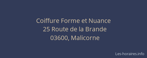 Coiffure Forme et Nuance