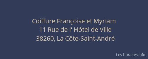 Coiffure Fran&ccedil;oise et Myriam