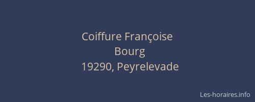Coiffure Fran&ccedil;oise