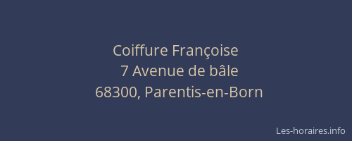 Coiffure Fran&ccedil;oise