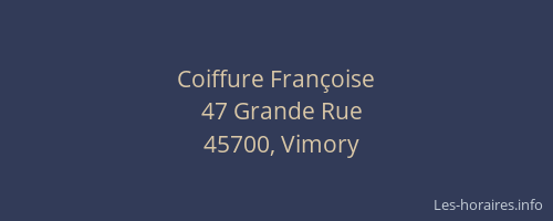 Coiffure Fran&ccedil;oise