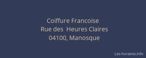 Coiffure Francoise