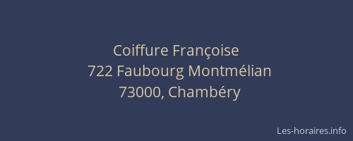 Coiffure Françoise
