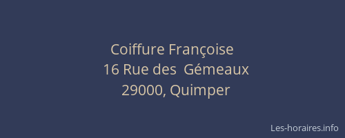 Coiffure Françoise
