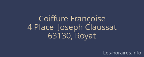 Coiffure Françoise