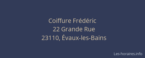 Coiffure Fr&eacute;d&eacute;ric